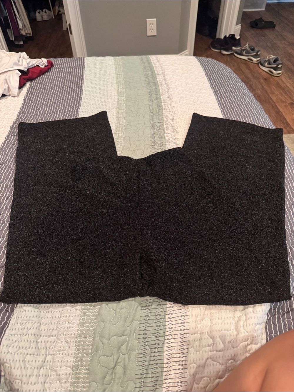 H&M Black Sparkle Wide-Leg Pants